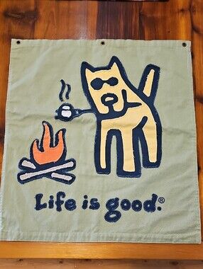 Vintage Life is Good Reversible Canvas Wall Hanging - "Rocket" & Classic Logo